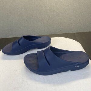 OOFOS OOahh Size 12 Womens 10Mens Slip On Slide Recovery Sandals Blue,Comfort